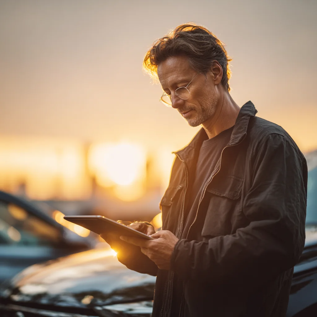 Автомобиль на дороге в США с надежной страховой защитой